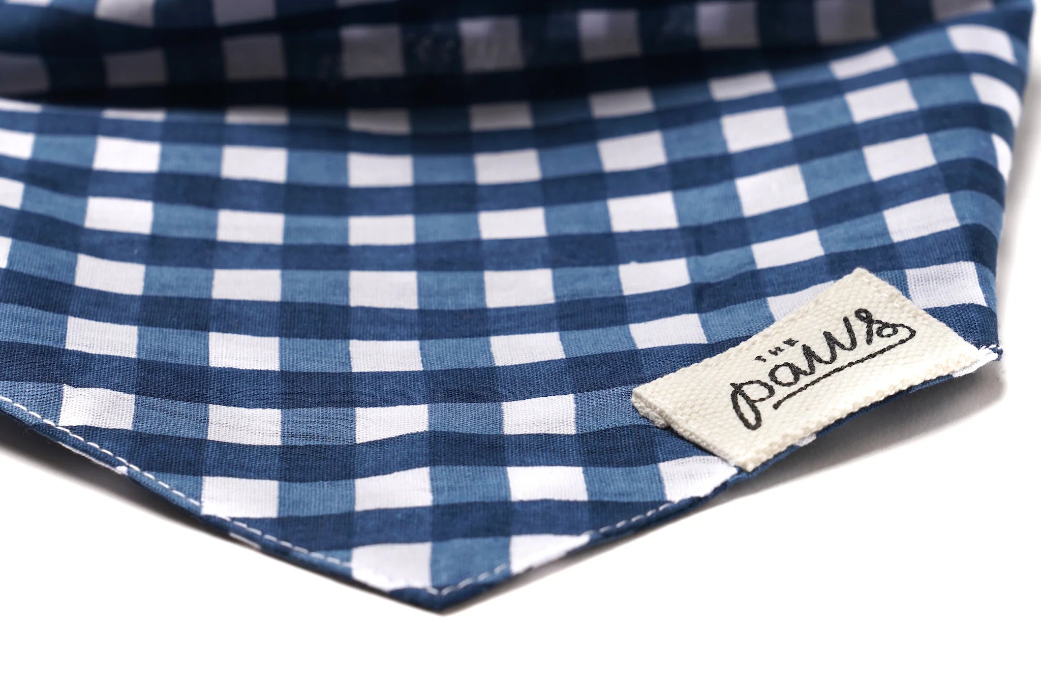 The Paws Classic Blue Check Dog Bandana