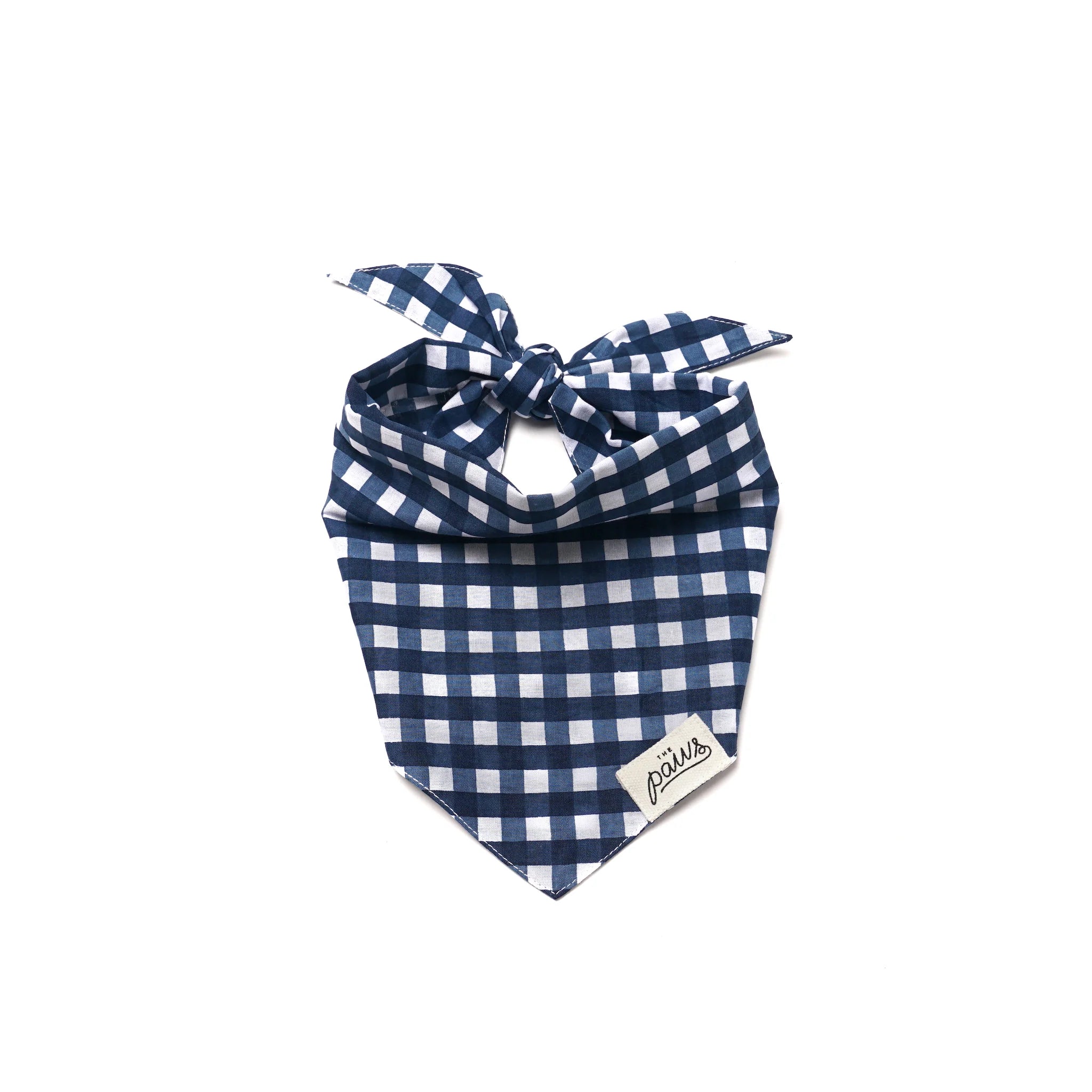 The Paws Classic Blue Check Dog Bandana