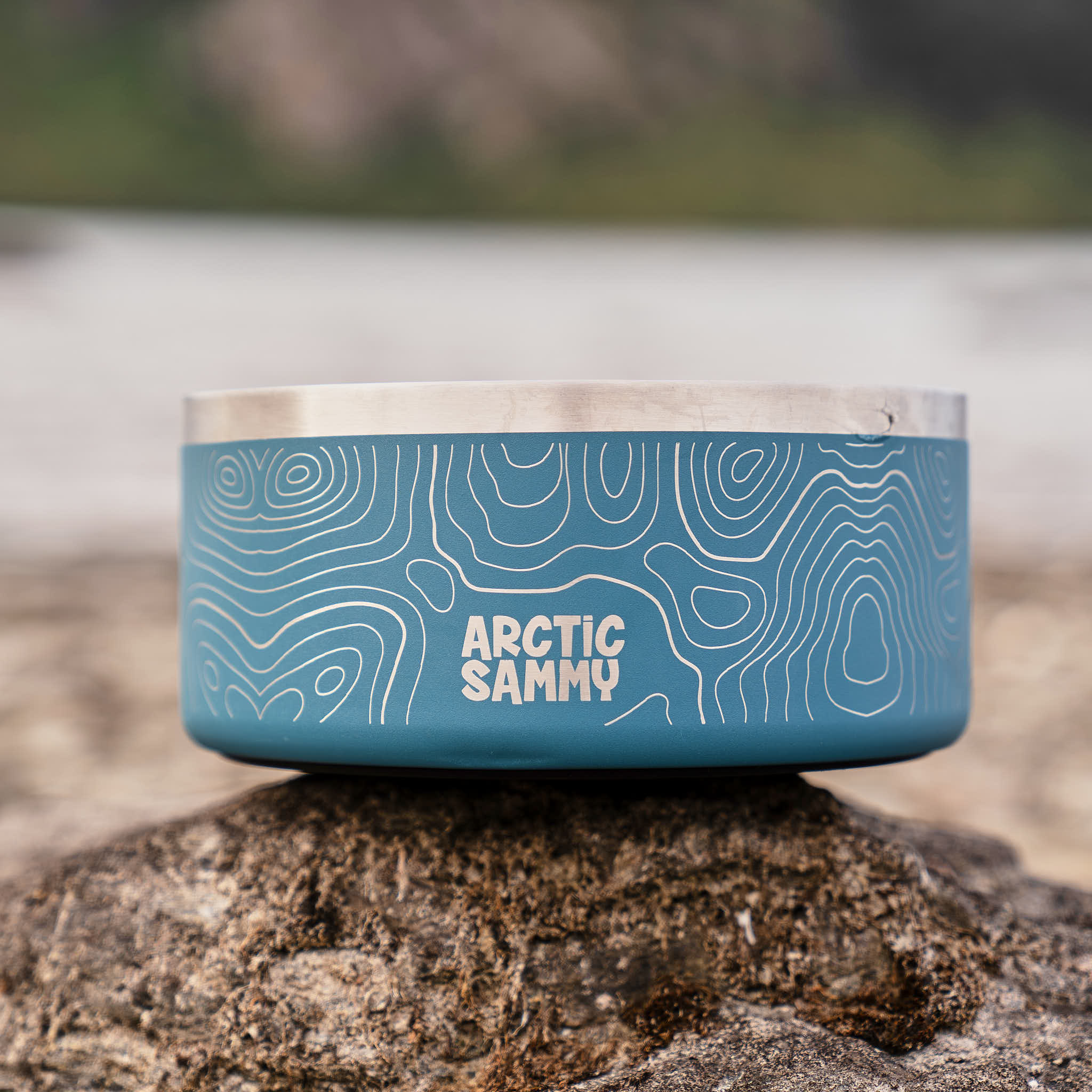 Teal Stainless Steel Dog Bowl