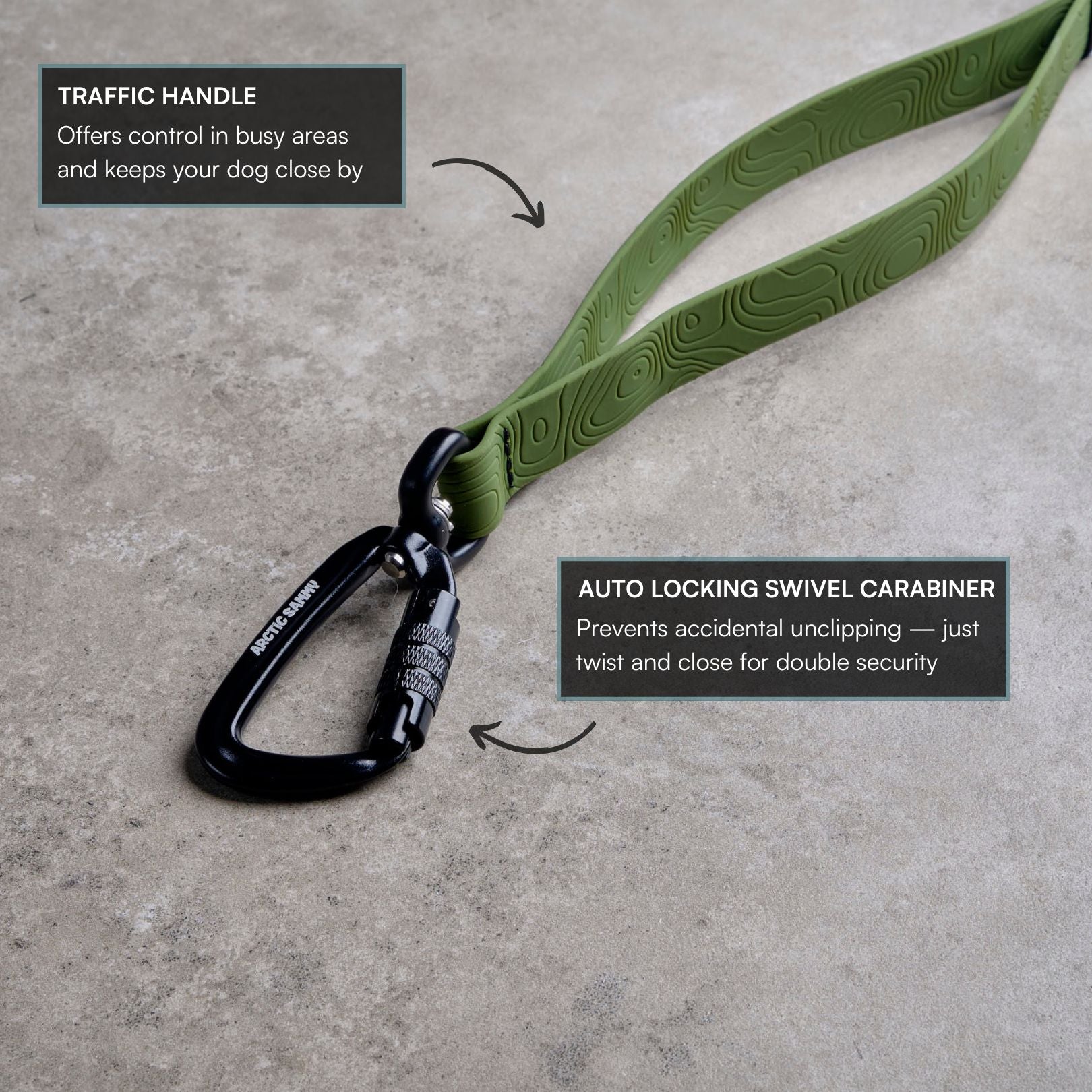 Olive Terraflow Long Line Dog Leash