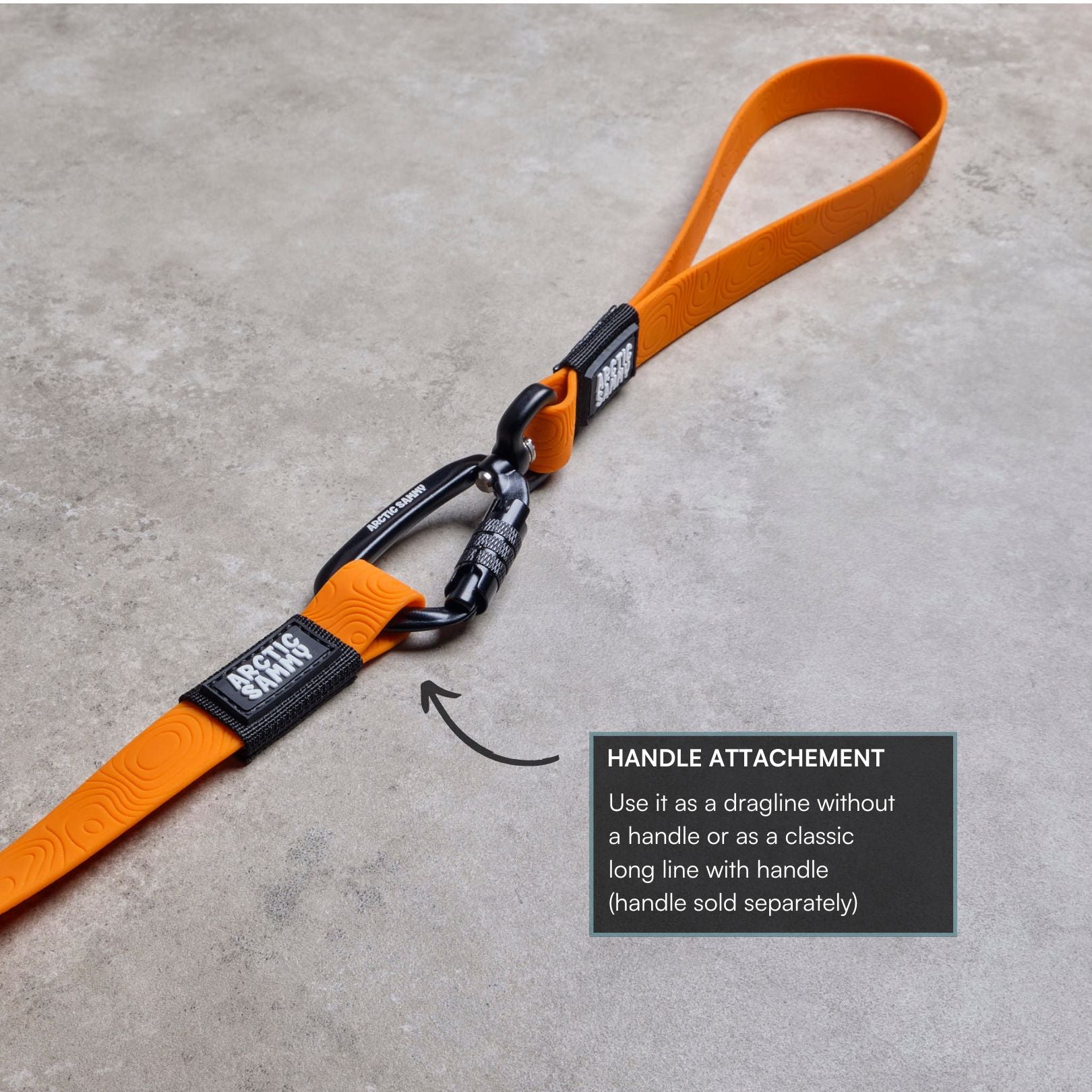 Orange Terraflow Long Line Dog Leash - Handle