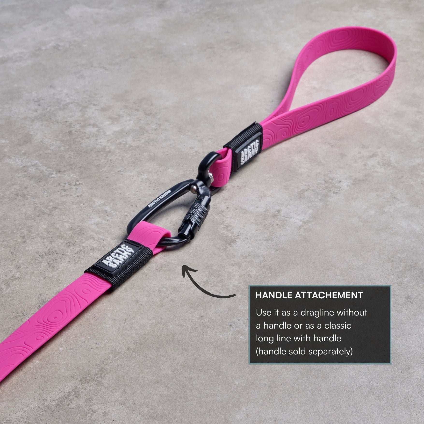Pink Terraflow Long Line Dog Leash - Handle