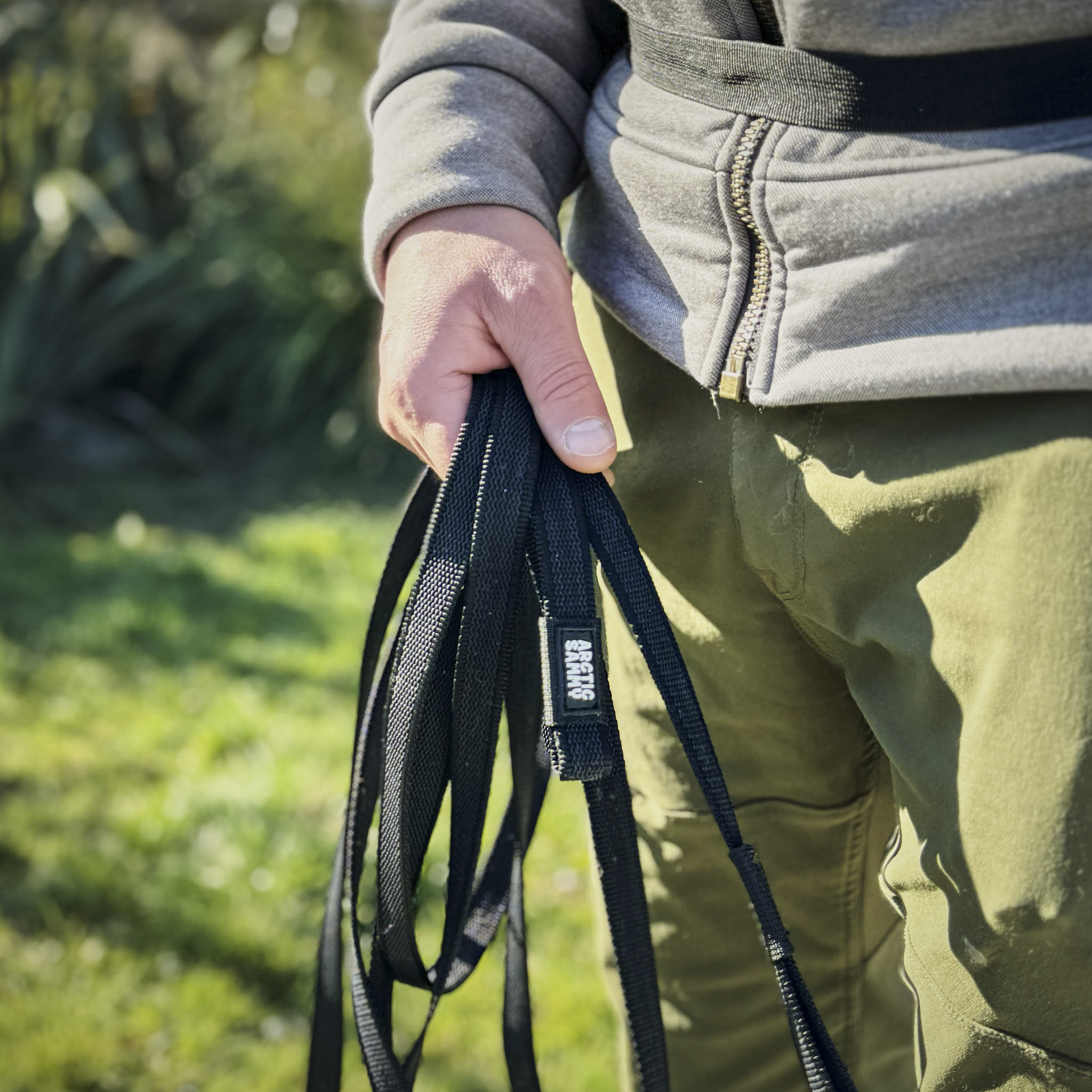 Black Train and Recall Long Line Dog Leash