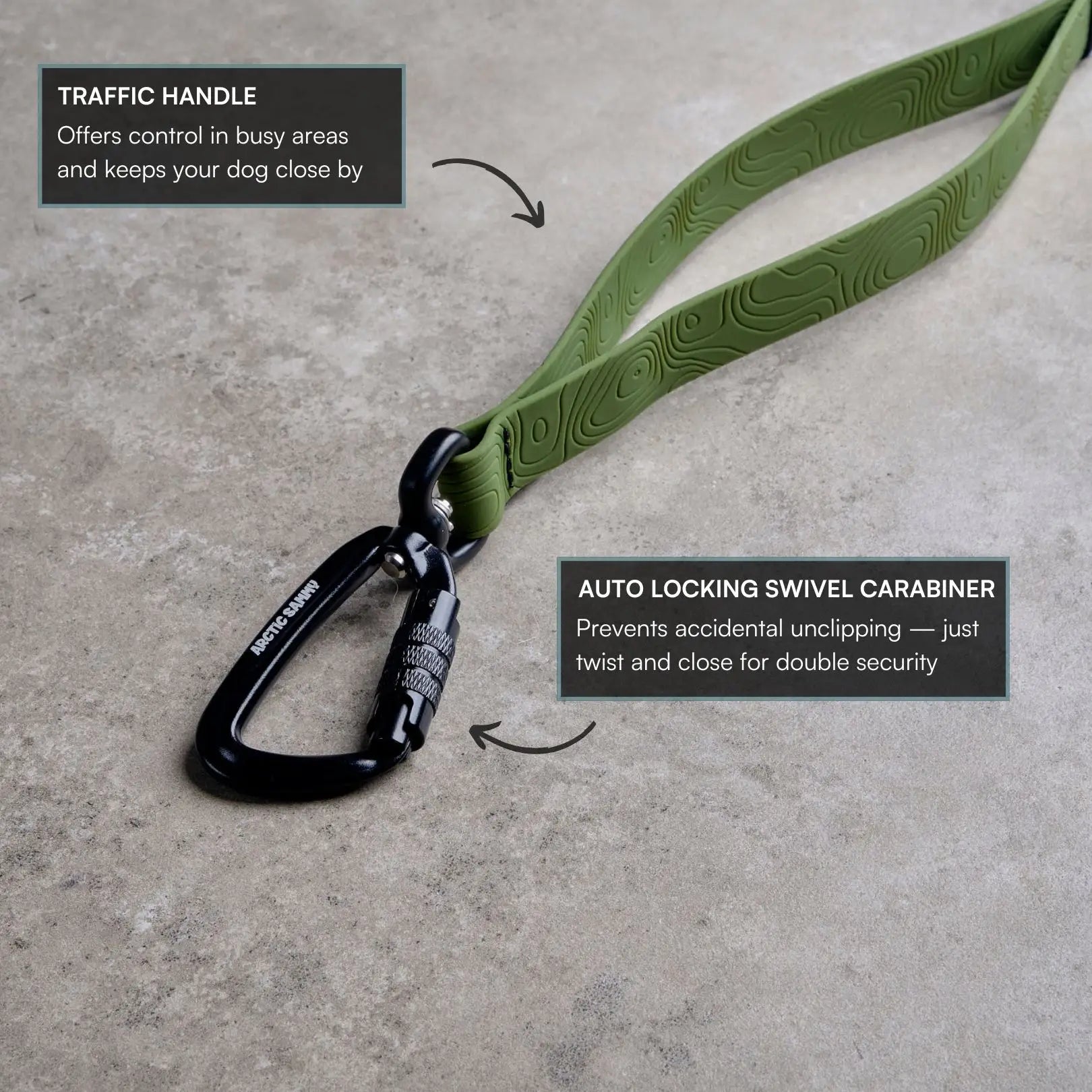 Olive Terraflow Long Line Dog Leash