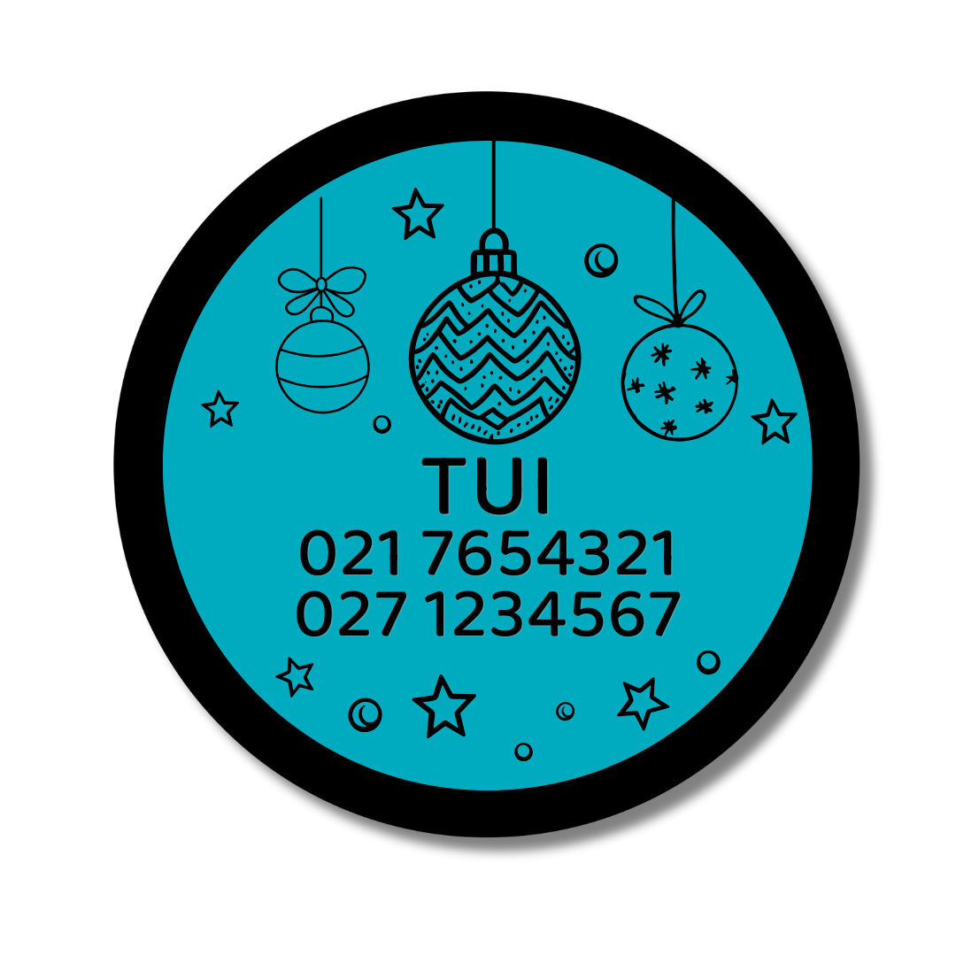 Slide-On Dog ID Tag - Christmas Balls