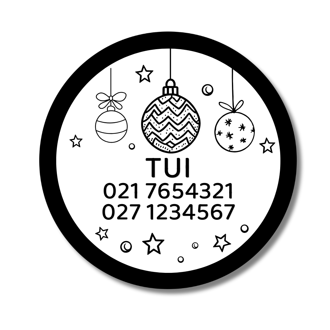 Slide-On Dog ID Tag - Christmas Balls