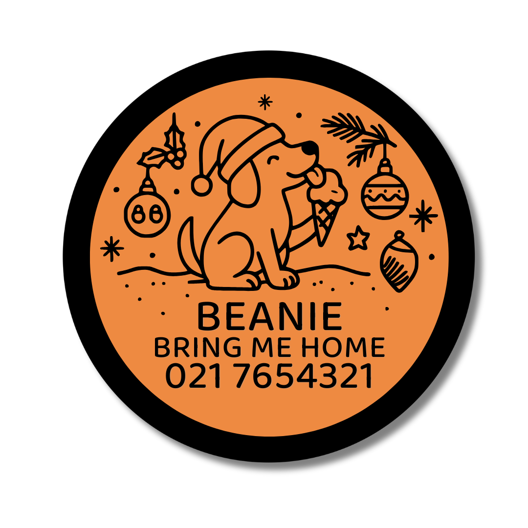Slide-On Dog ID Tag - Christmas Snacks
