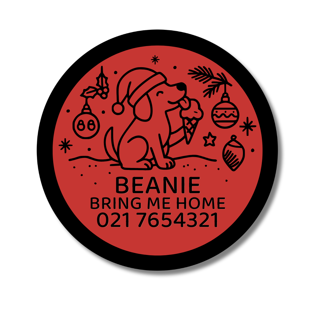 Slide-On Dog ID Tag - Christmas Snacks