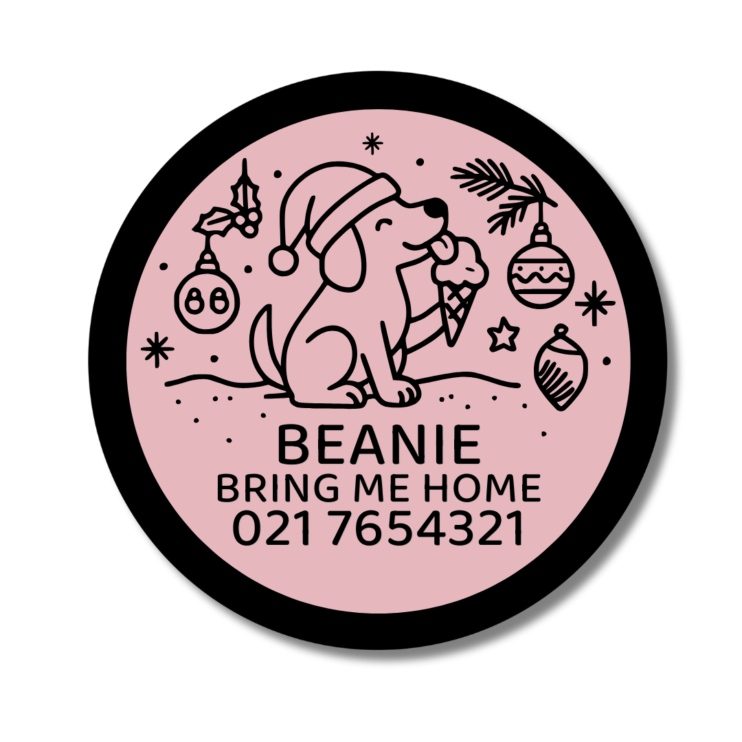 Slide-On Dog ID Tag - Christmas Snacks
