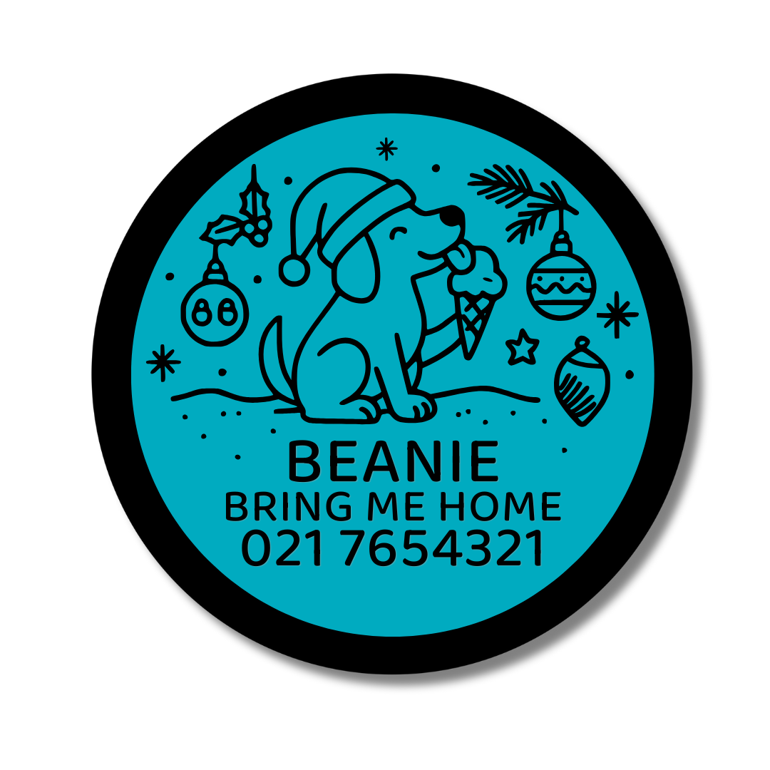 Slide-On Dog ID Tag - Christmas Snacks