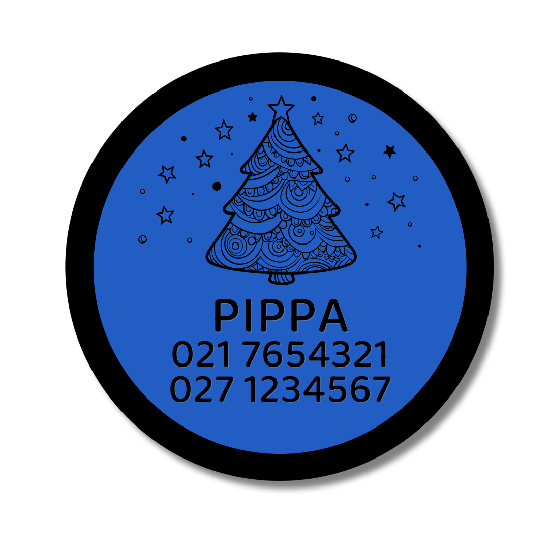 Slide-On Dog ID Tag - Christmas Tree