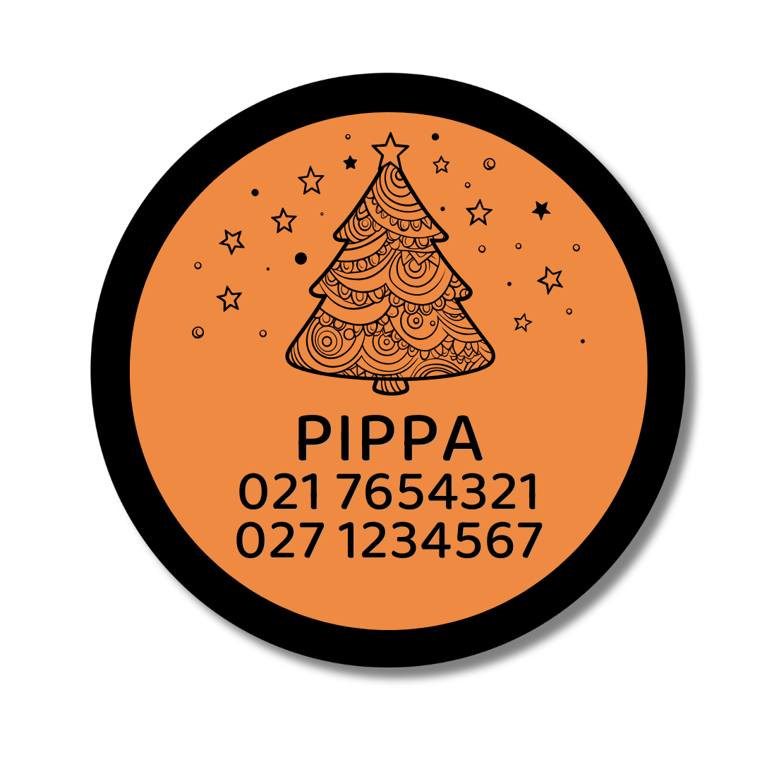 Slide-On Dog ID Tag - Christmas Tree