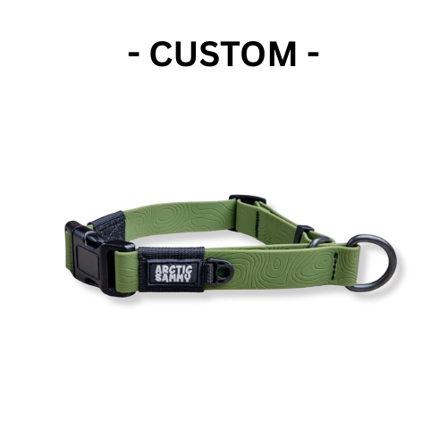 Custom Olive Terraflow Waterproof Martingale Dog Collar M - 25-35cm