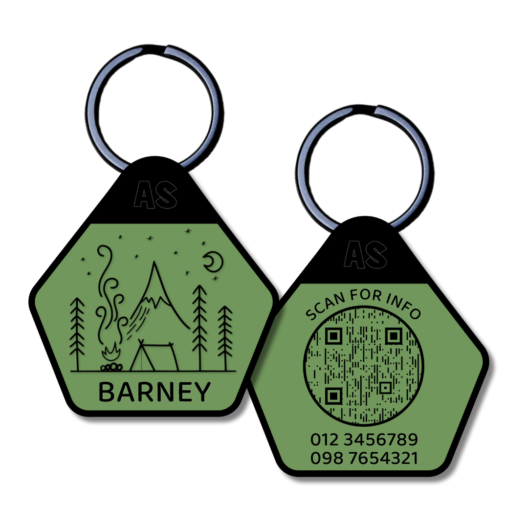 QR Code Dog ID Tag - Barney