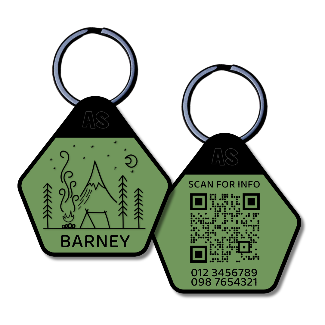 QR Code Dog ID Tag - Barney