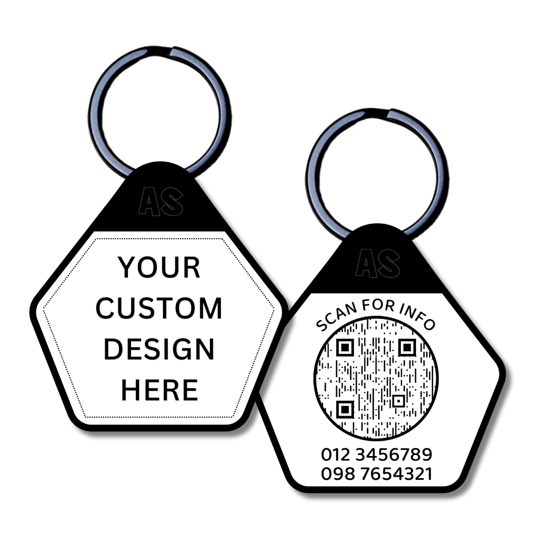 QR Code Dog ID Tag - Custom Design