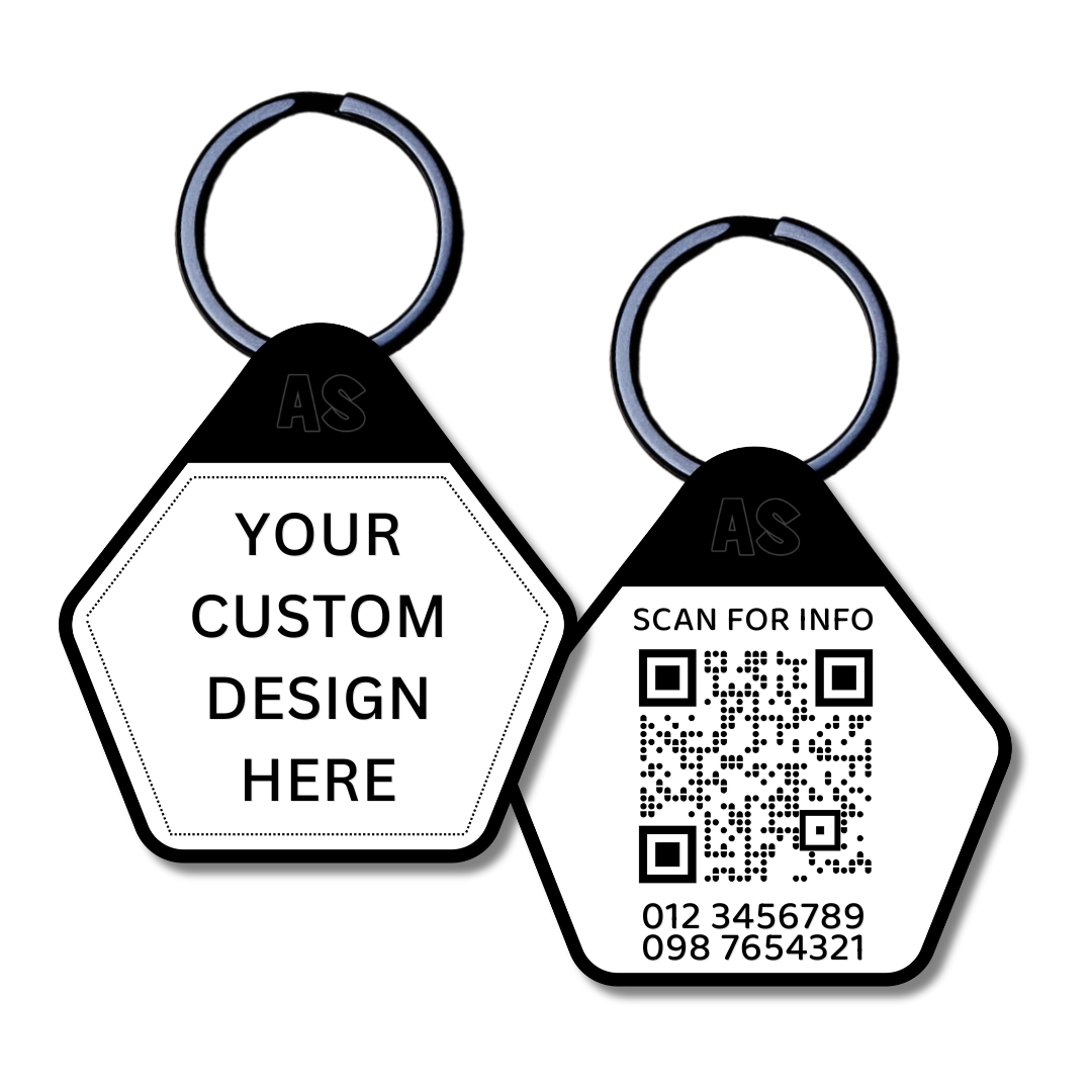 QR Code Dog ID Tag - Custom Design