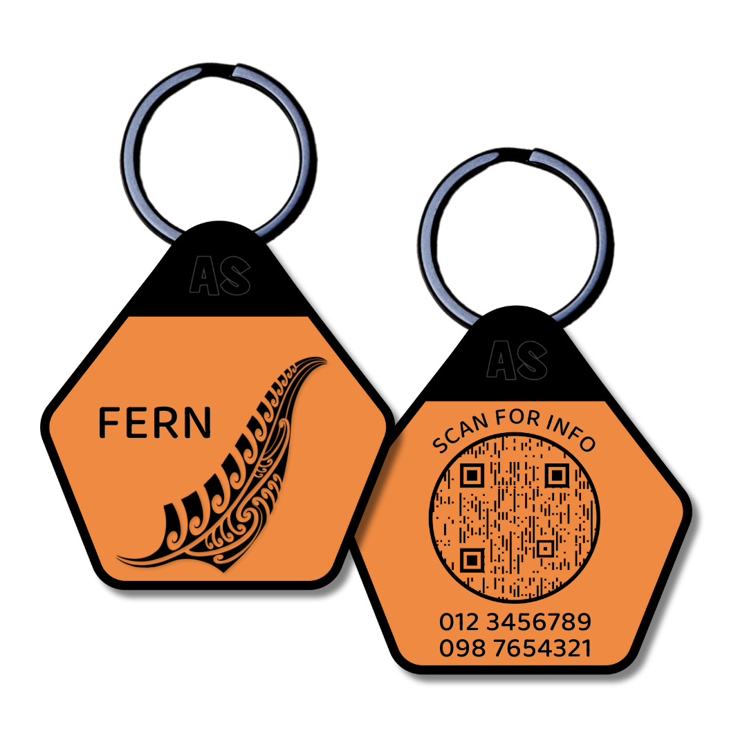 QR Code Dog ID Tag - Fern