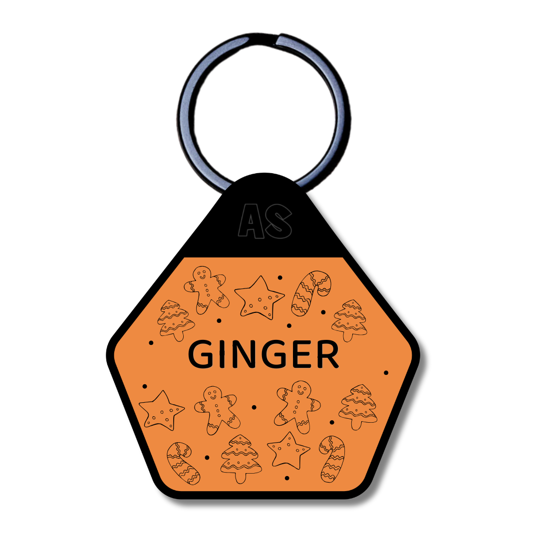 Dog ID Tag - Gingerbread Man