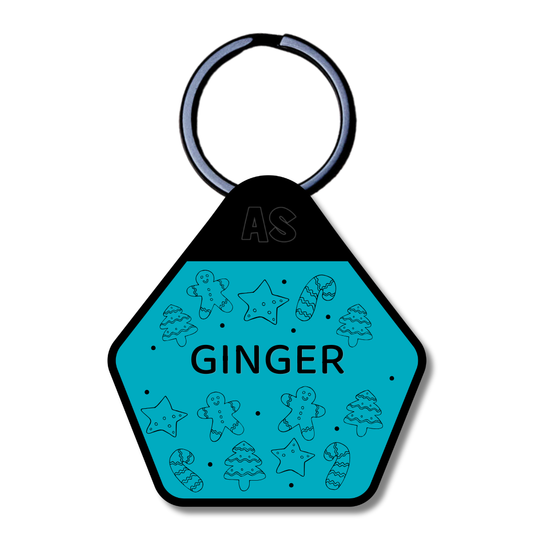 Dog ID Tag - Gingerbread Man