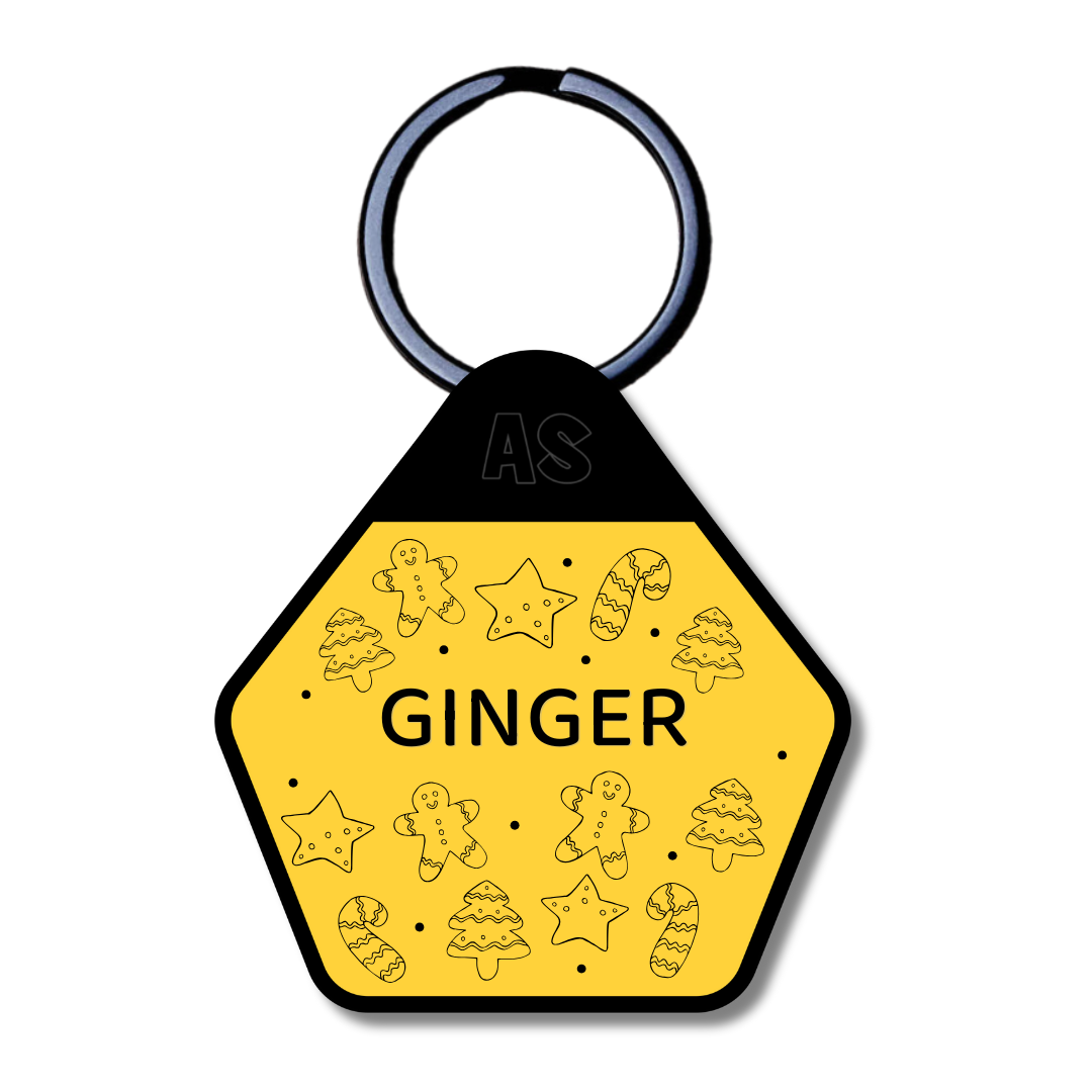 Dog ID Tag - Gingerbread Man