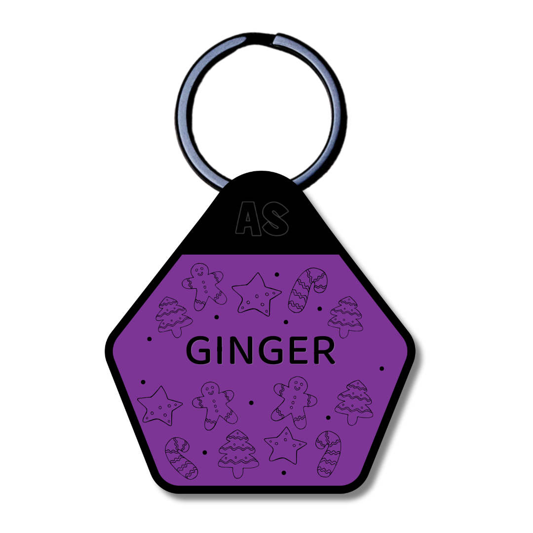 Dog ID Tag - Gingerbread Man