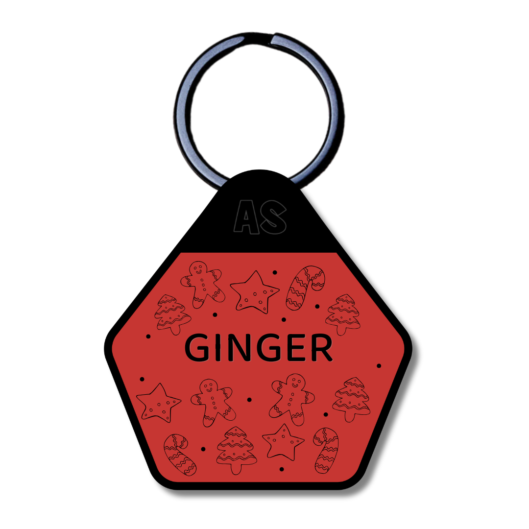 Dog ID Tag - Gingerbread Man