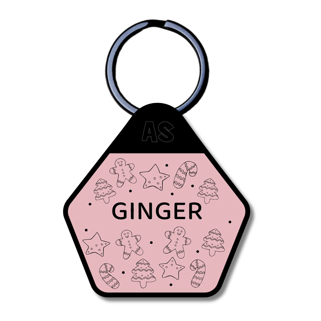 Dog ID Tag - Gingerbread Man