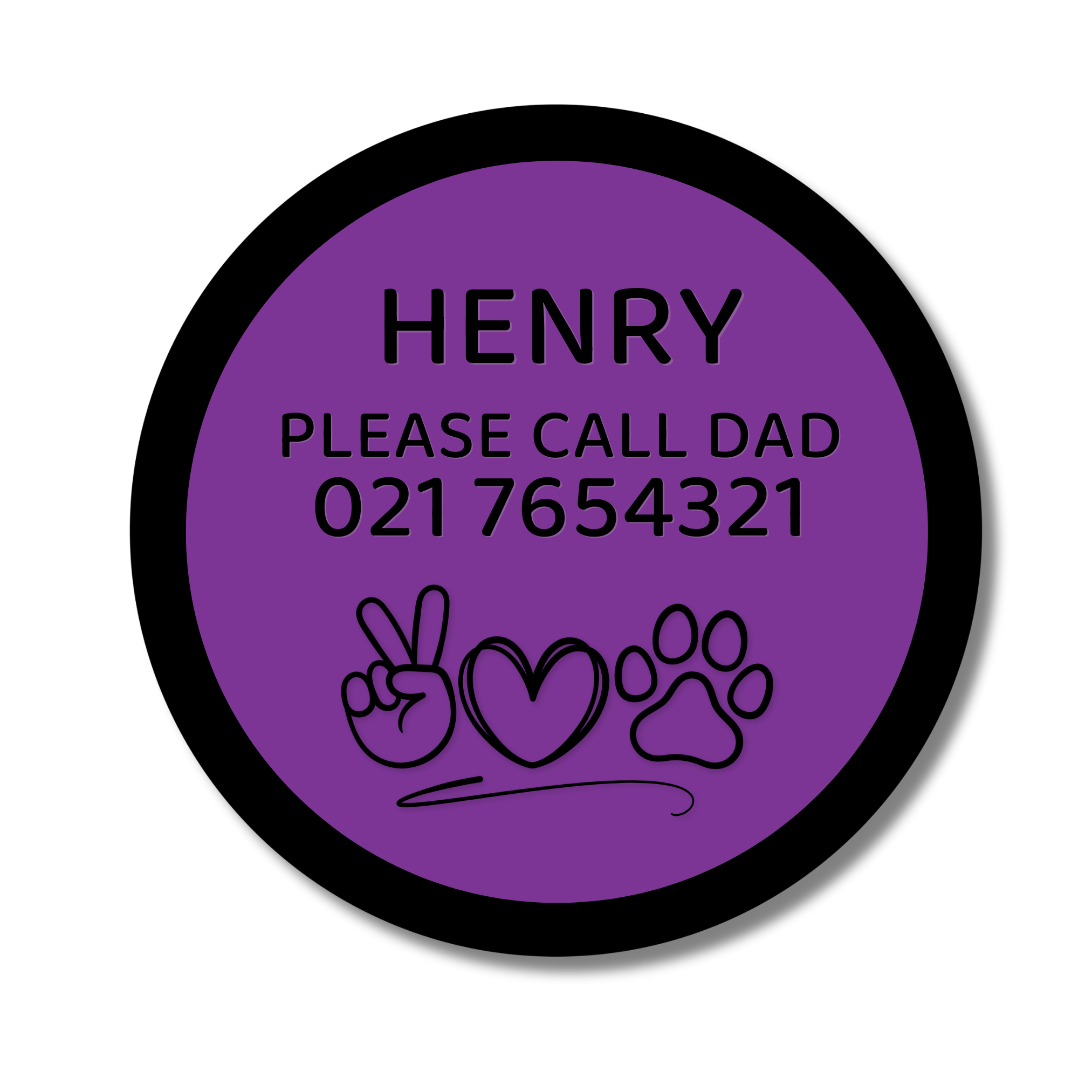 Slide-On Dog ID Tag - Henry