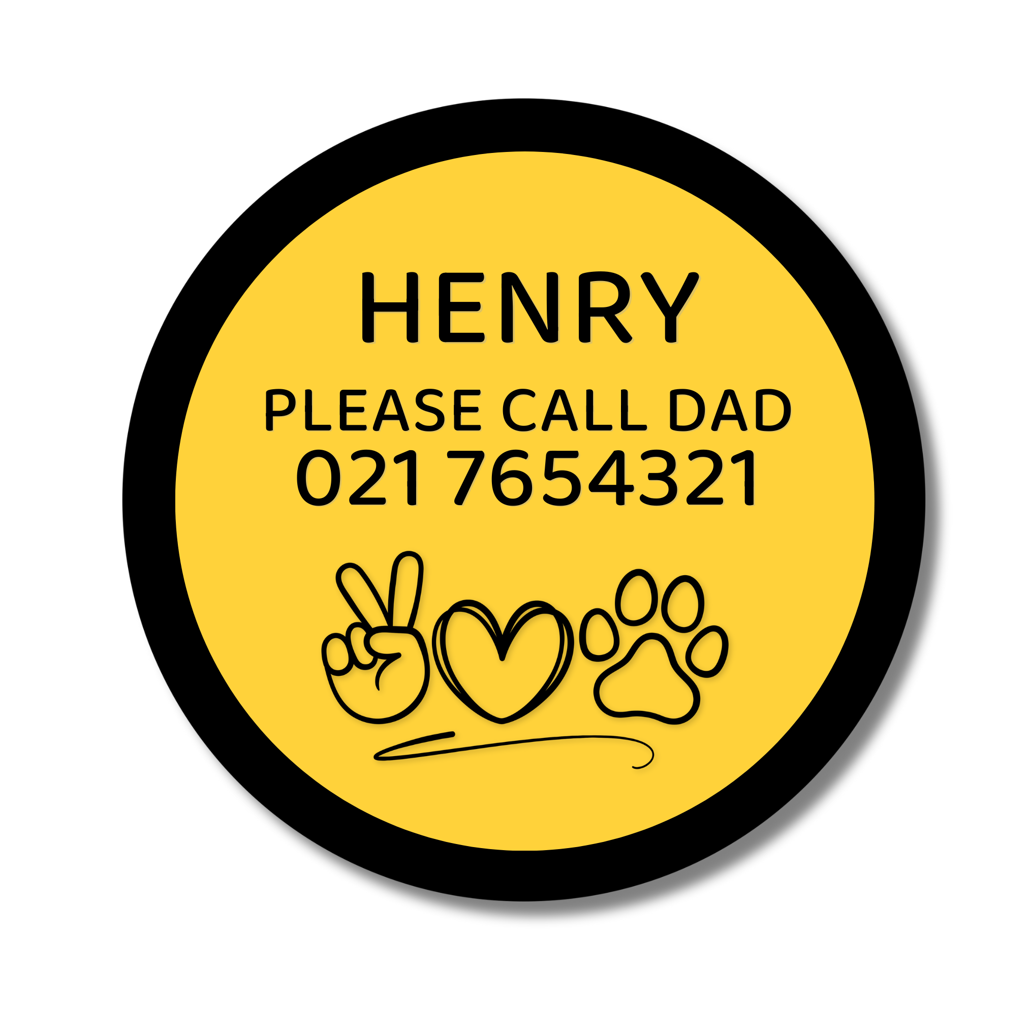 Slide-On Dog ID Tag - Henry