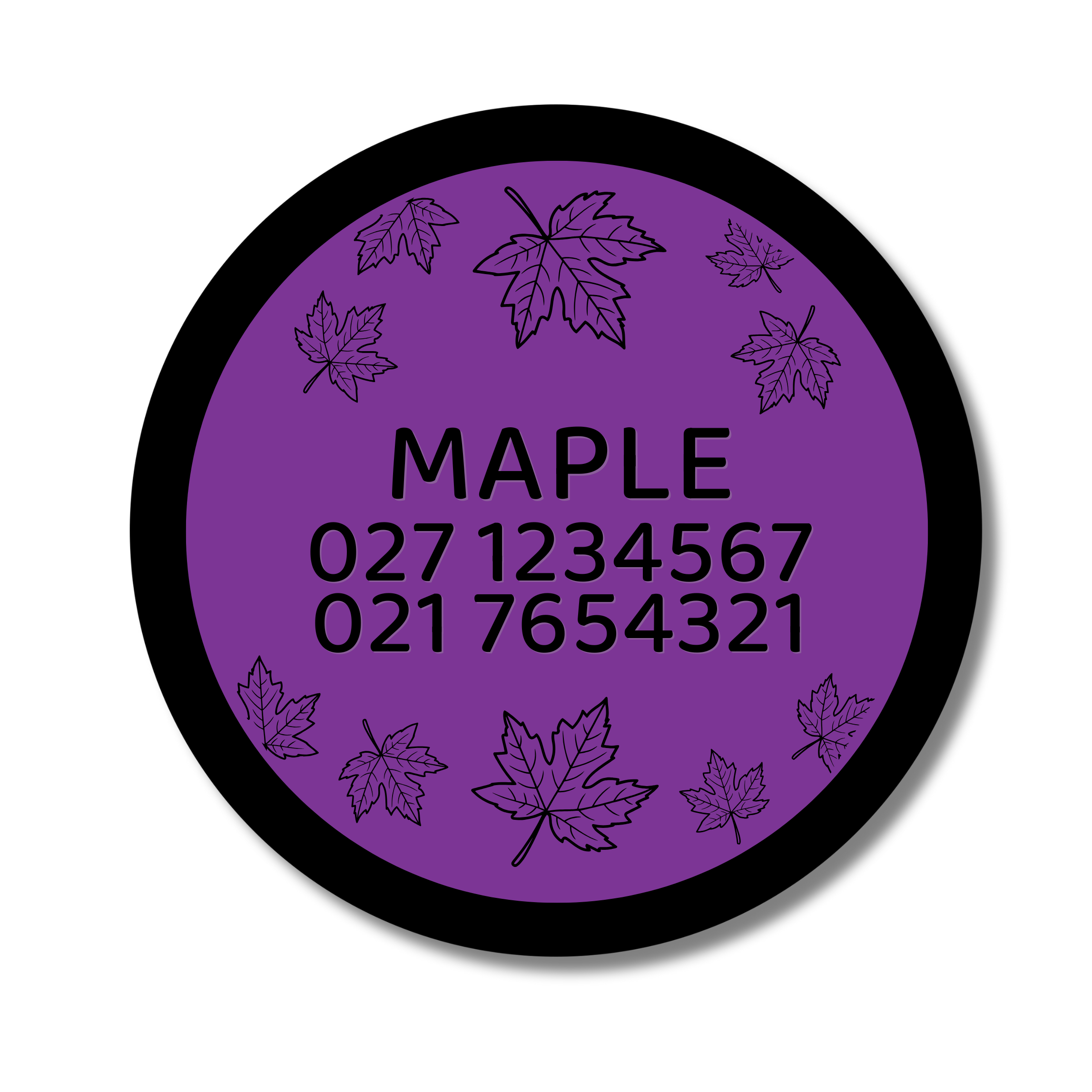 Slide-On Dog ID Tag - Maple