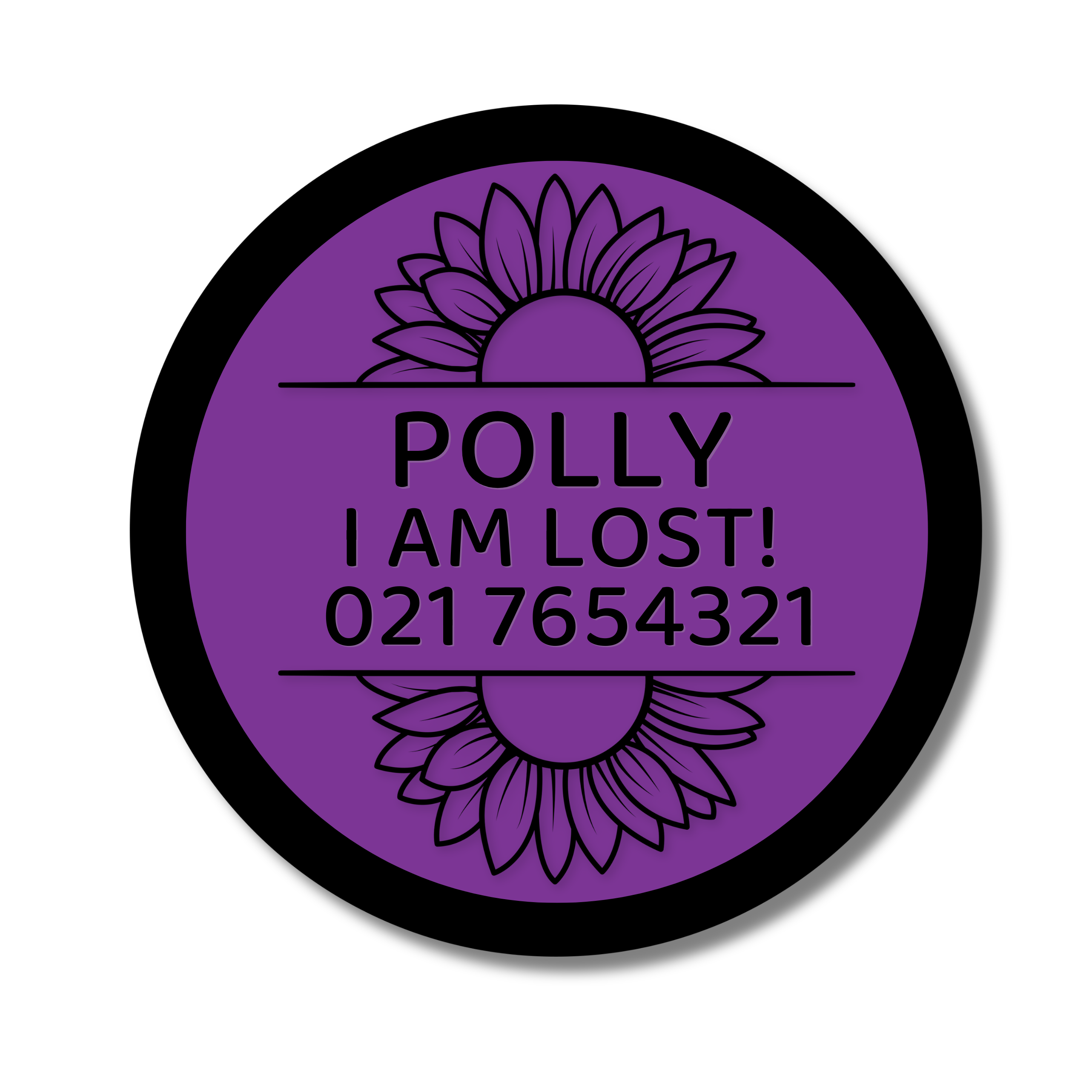 Slide-On Dog ID Tag - Polly