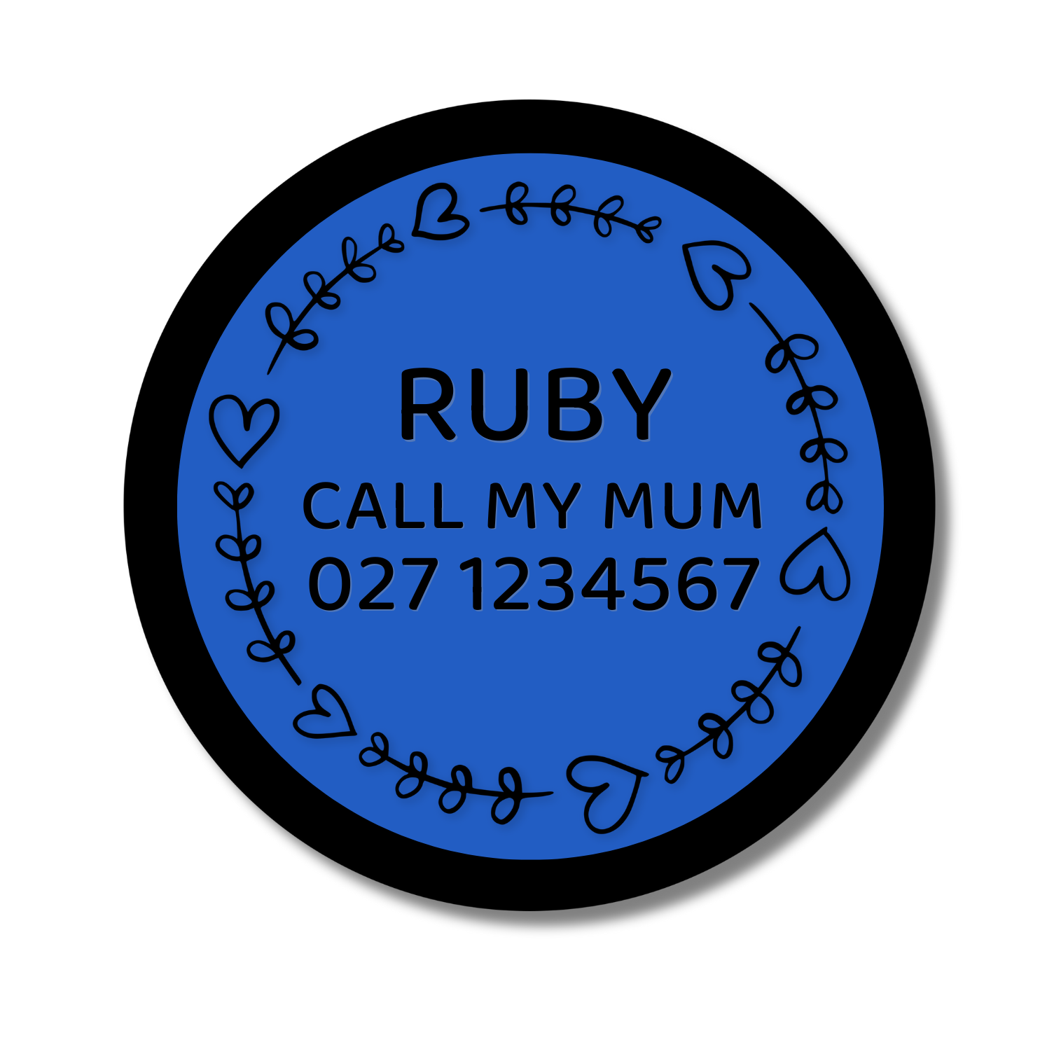 Slide-On Dog ID Tag - Ruby