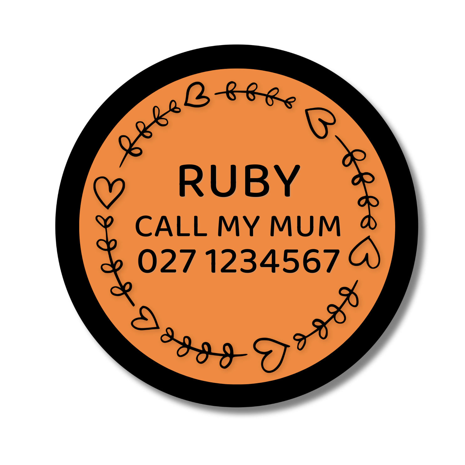 Slide-On Dog ID Tag - Ruby