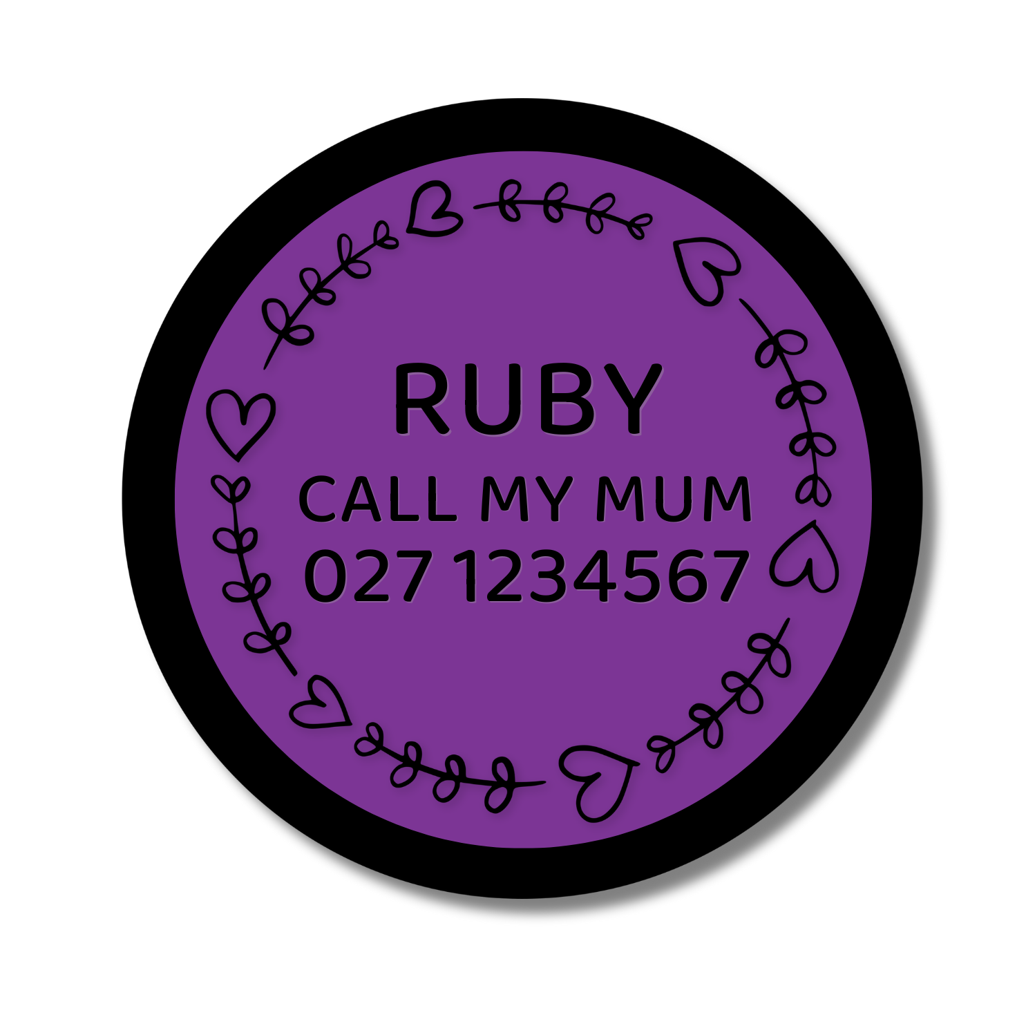 Slide-On Dog ID Tag - Ruby