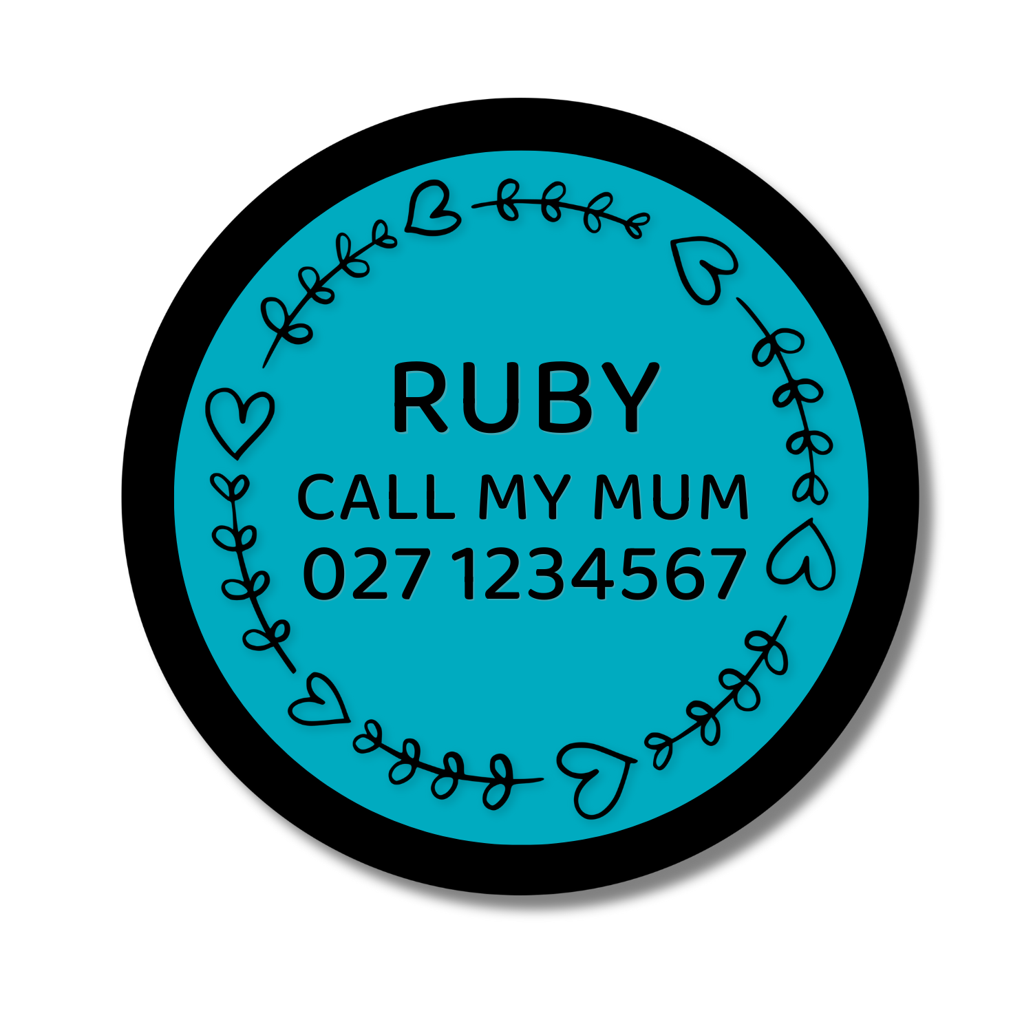 Slide-On Dog ID Tag - Ruby