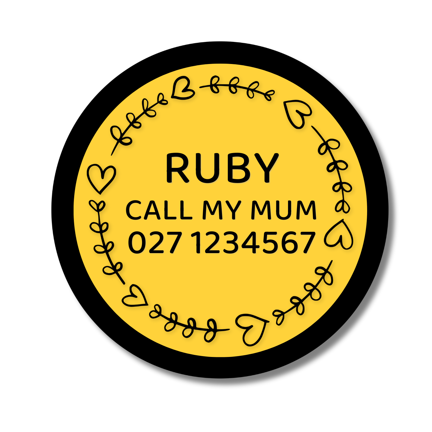 Slide-On Dog ID Tag - Ruby
