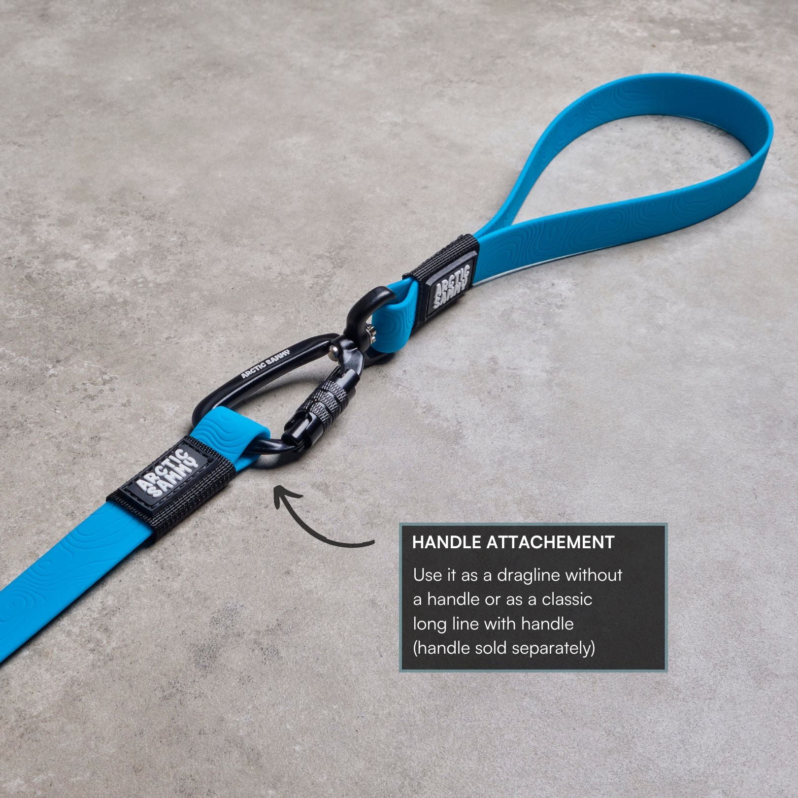 Teal Terraflow Long Line Dog Leash - Handle