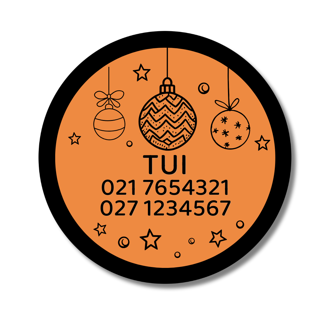 Slide-On Dog ID Tag - Christmas Balls