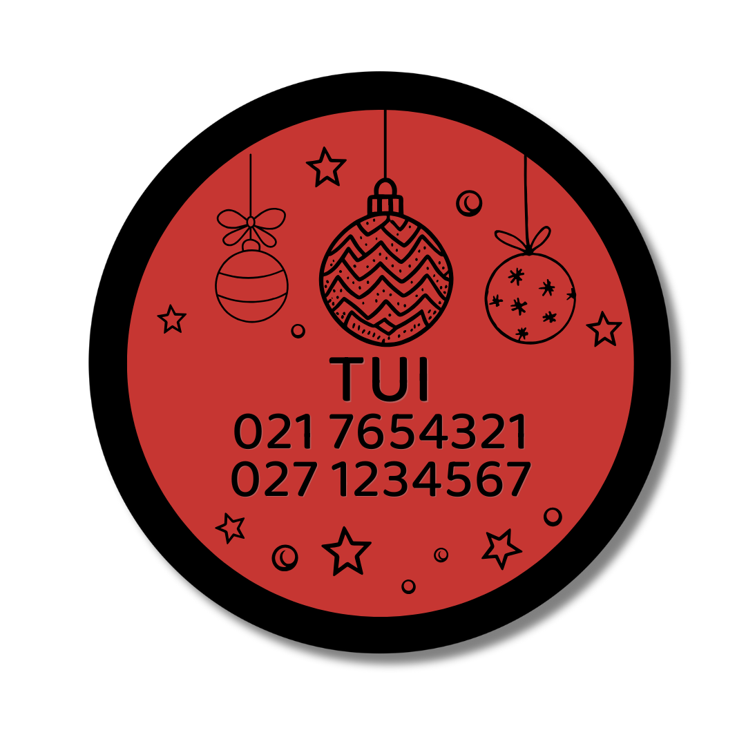 Slide-On Dog ID Tag - Christmas Balls