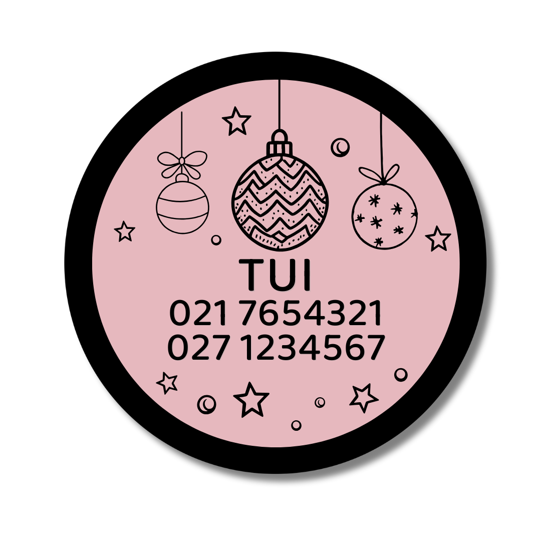 Slide-On Dog ID Tag - Christmas Balls