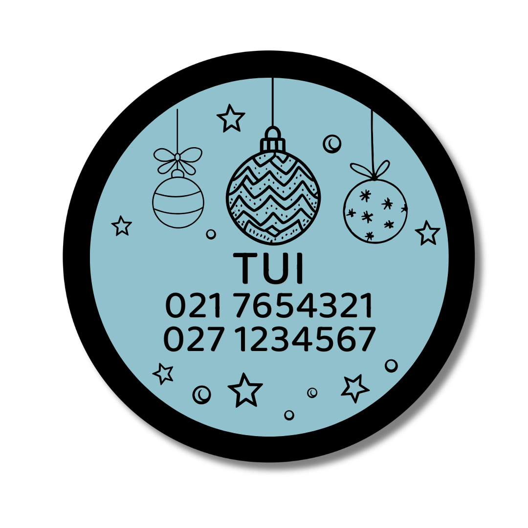 Slide-On Dog ID Tag - Christmas Balls