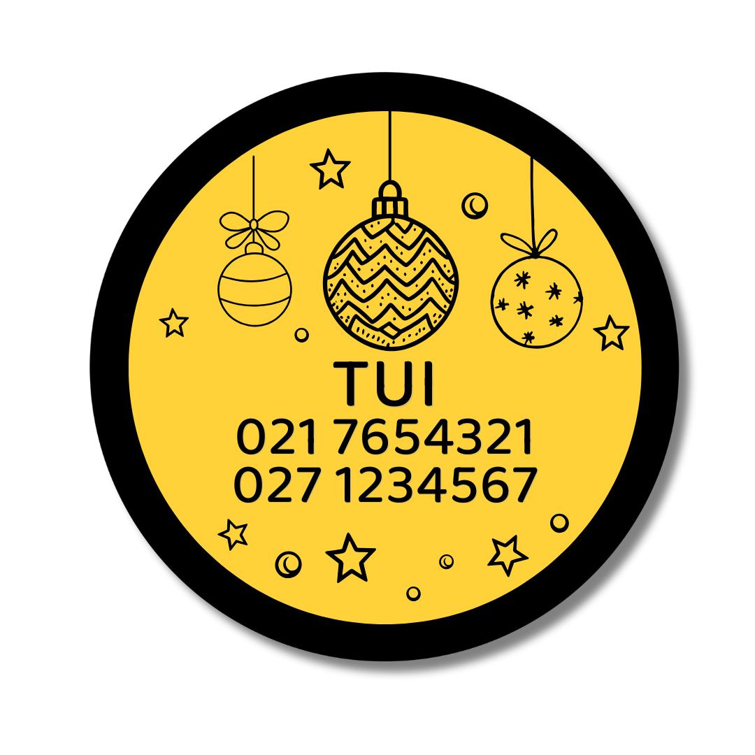 Slide-On Dog ID Tag - Christmas Balls