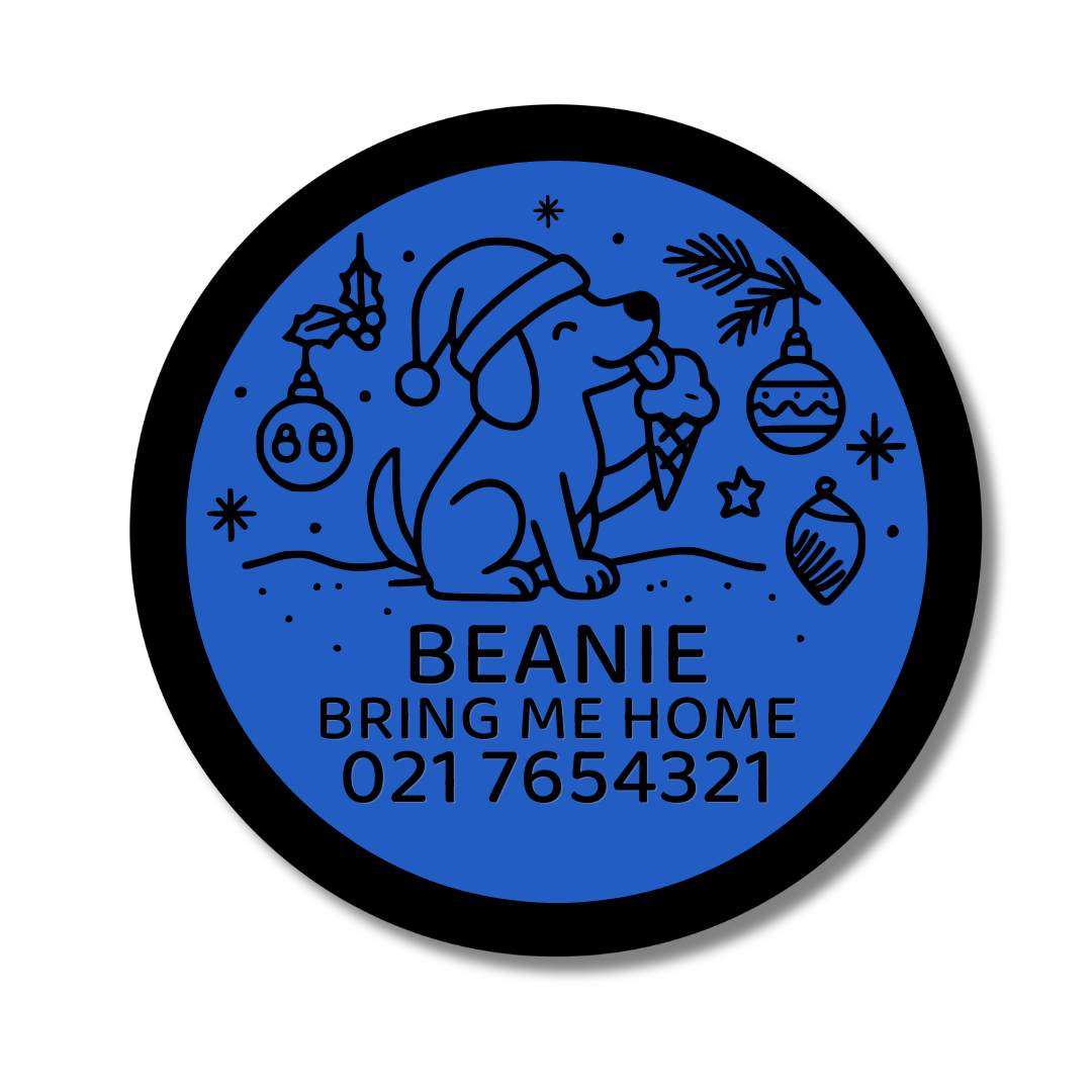 Slide-On Dog ID Tag - Christmas Snacks