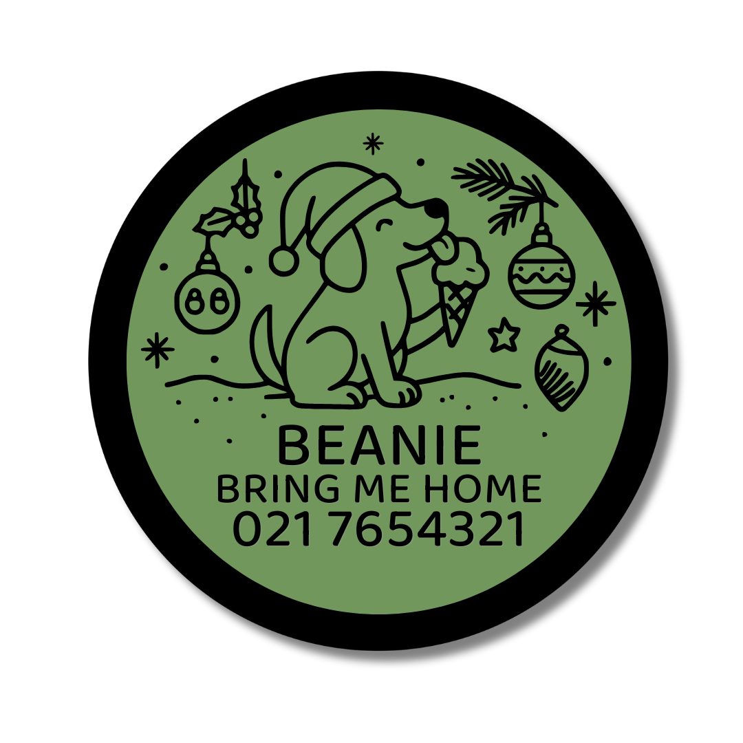 Slide-On Dog ID Tag - Christmas Snacks