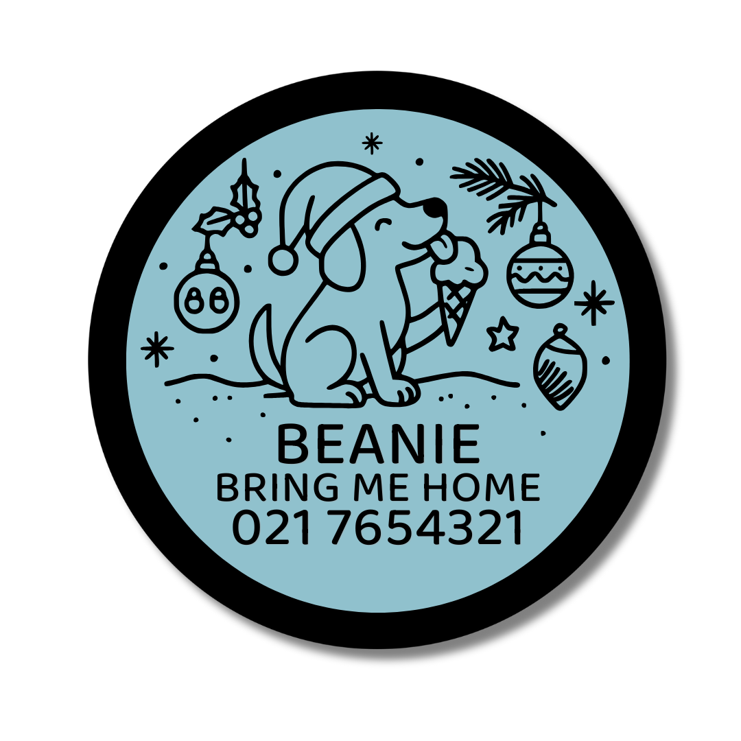 Slide-On Dog ID Tag - Christmas Snacks