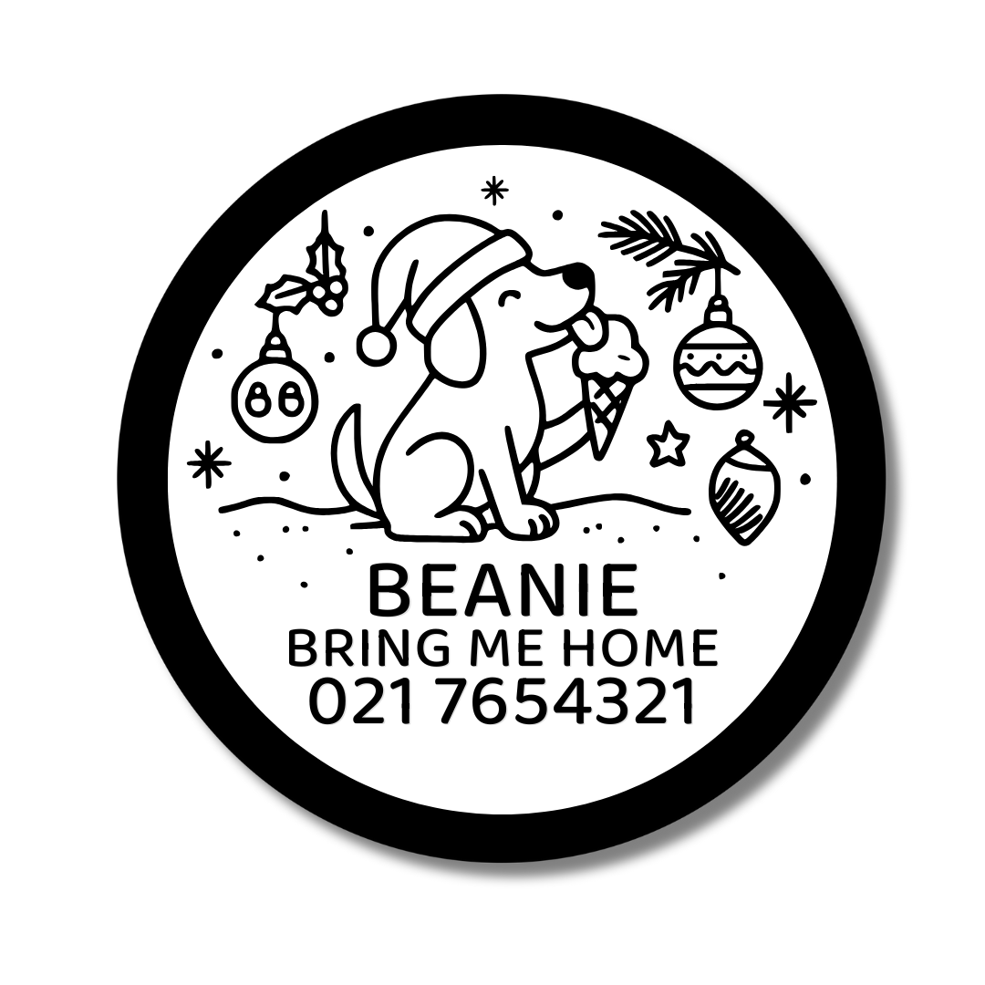 Slide-On Dog ID Tag - Christmas Snacks
