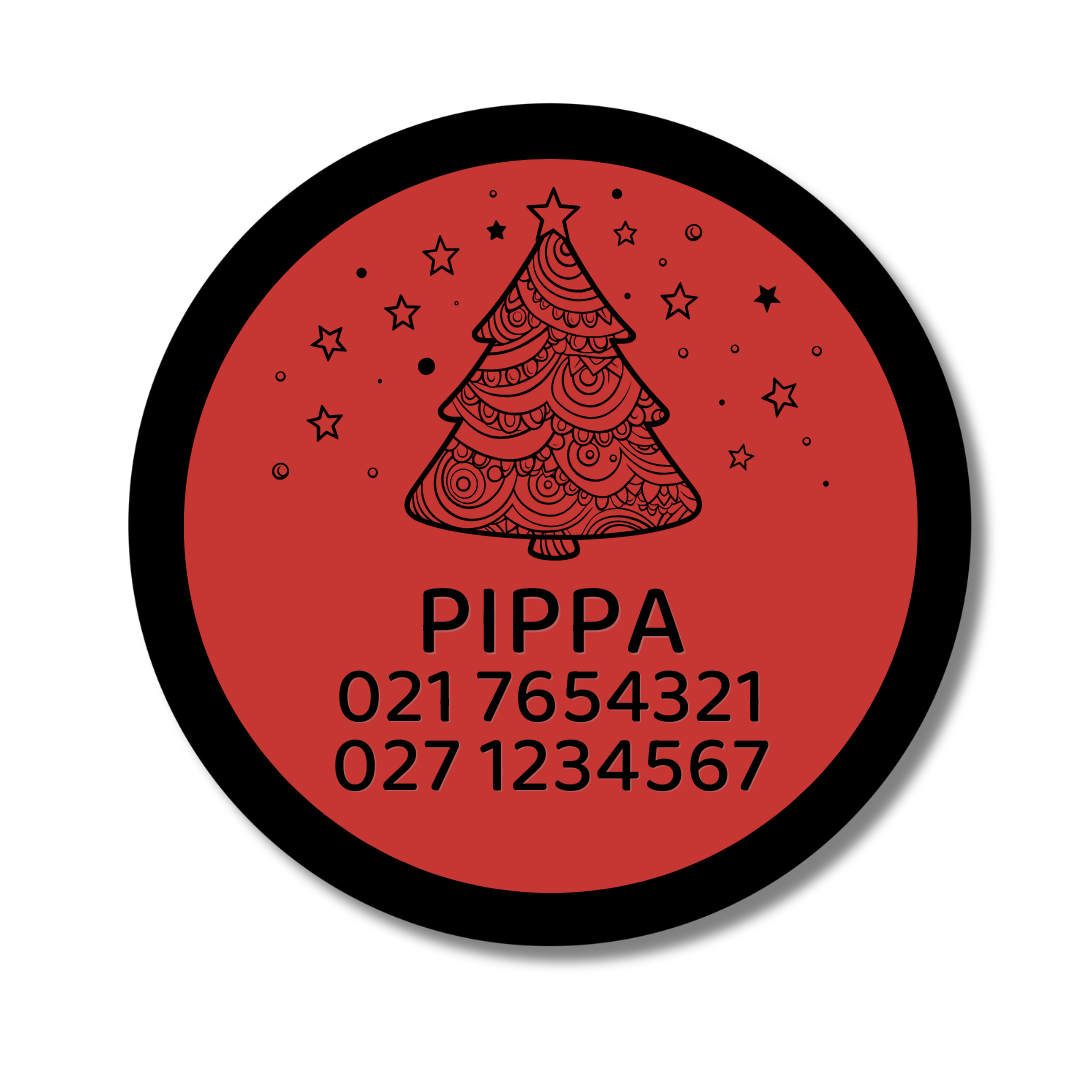 Slide-On Dog ID Tag - Christmas Tree