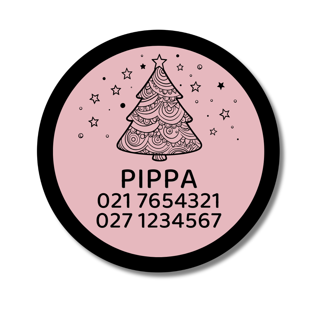 Slide-On Dog ID Tag - Christmas Tree