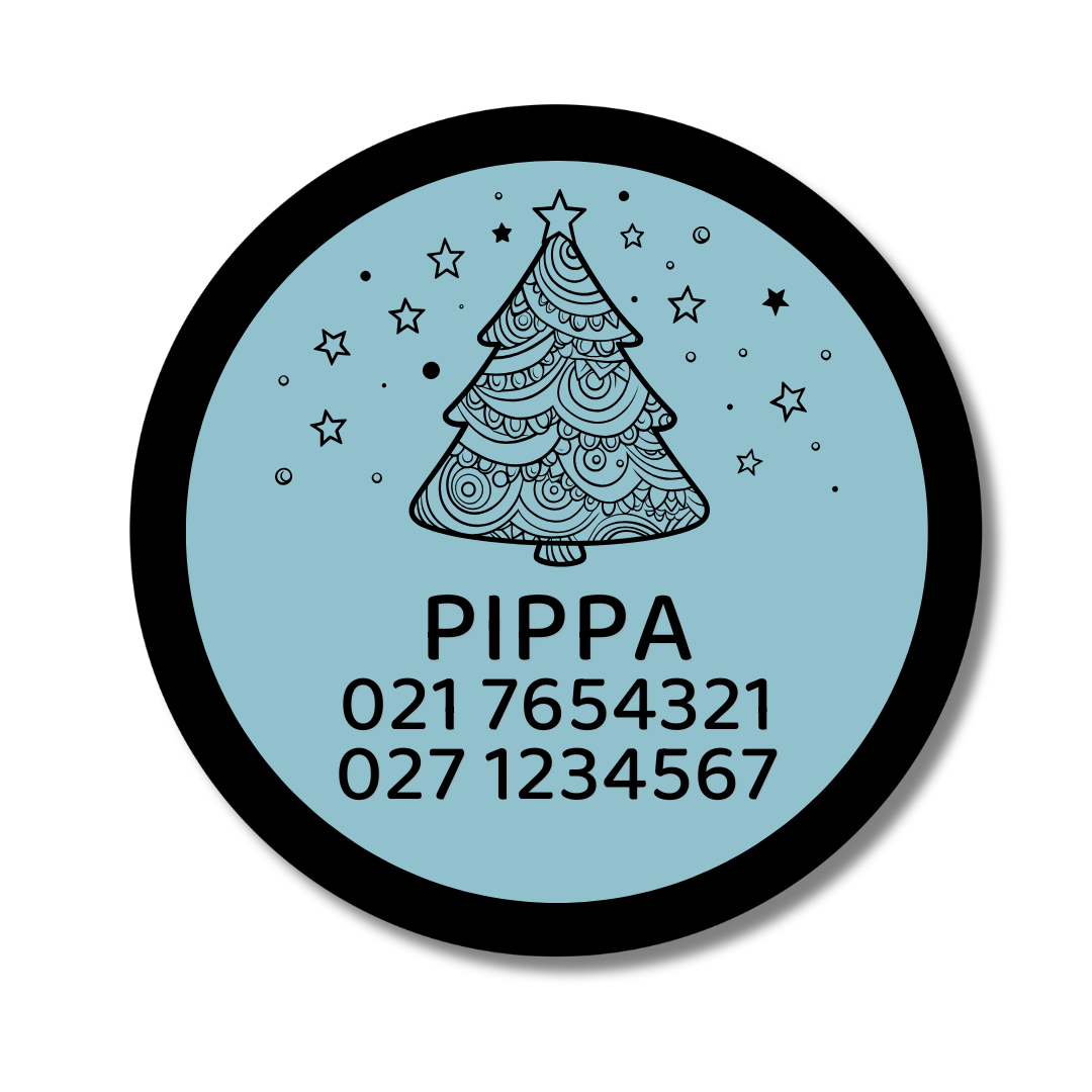 Slide-On Dog ID Tag - Christmas Tree
